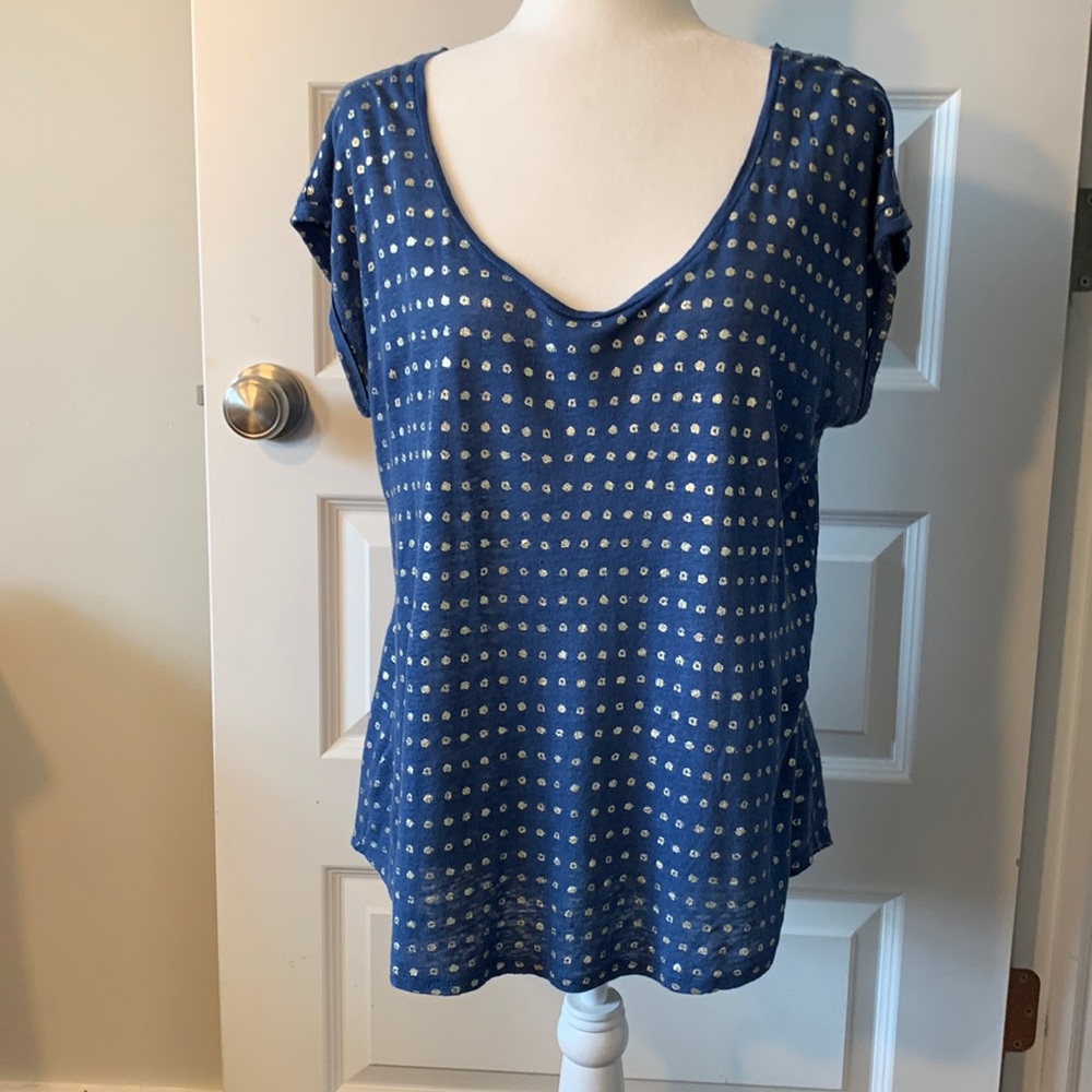 LOFT Linen Metallic Dot Tee